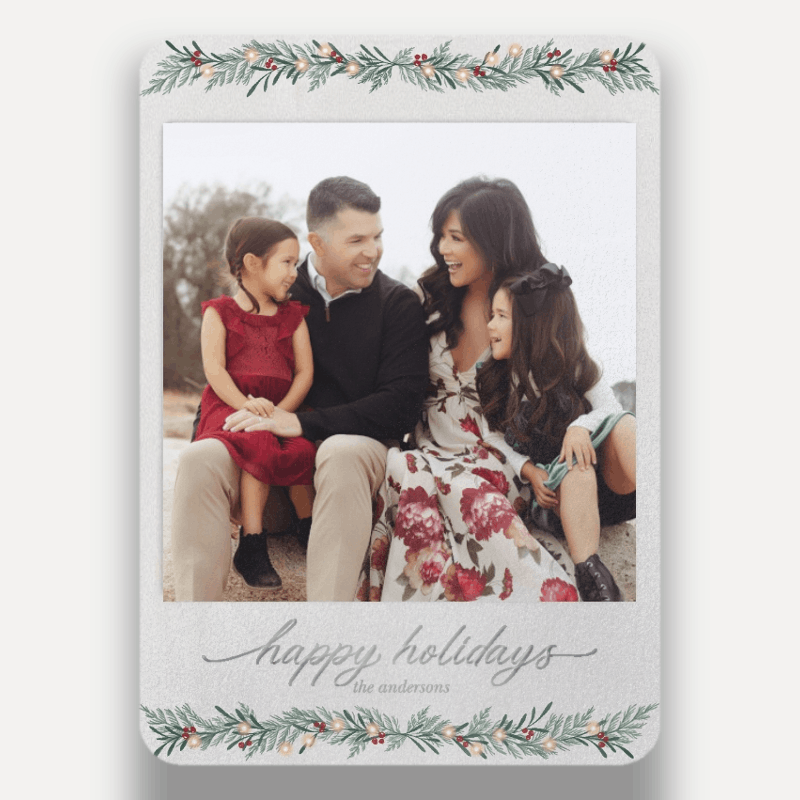 Berry Garland Holiday Card Berry Garland 5x7 Beige Holiday Card