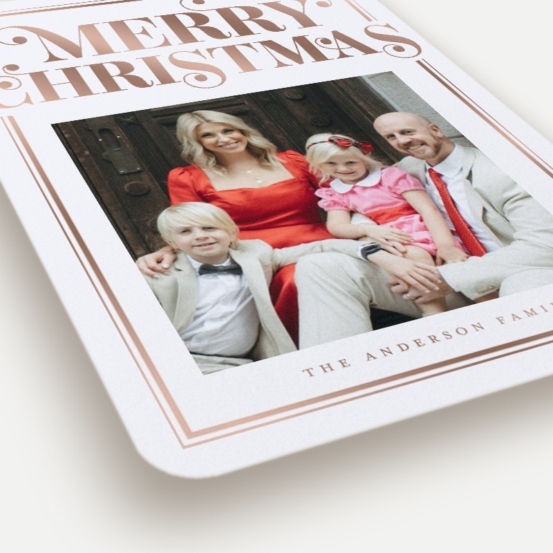 Curly Serif Border Holiday Card