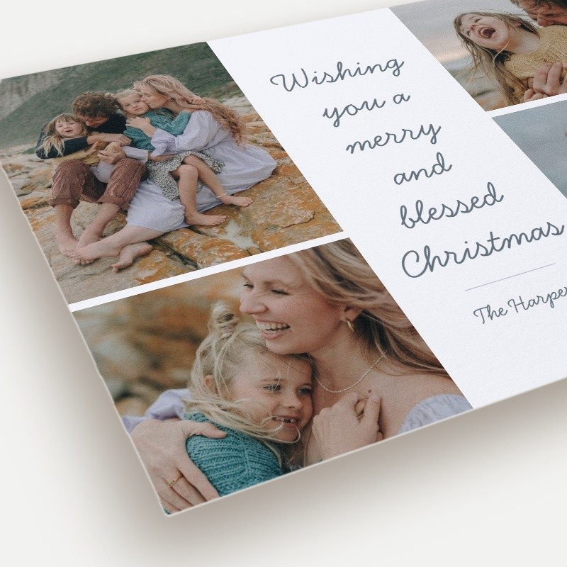 Script Wishes Grid Religious Christmas Card