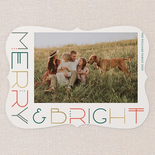 Joyful Modern 5x7 Beige  Holiday Card