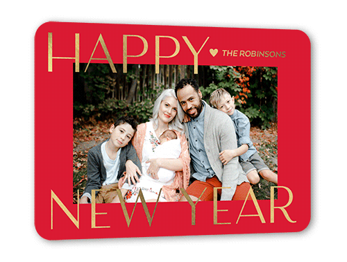 Cheerful Wholeness 5x7 Red  Holiday Card