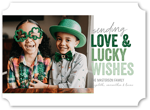 Lucky Gradient 5x7 White  St. Patrick's Day Card