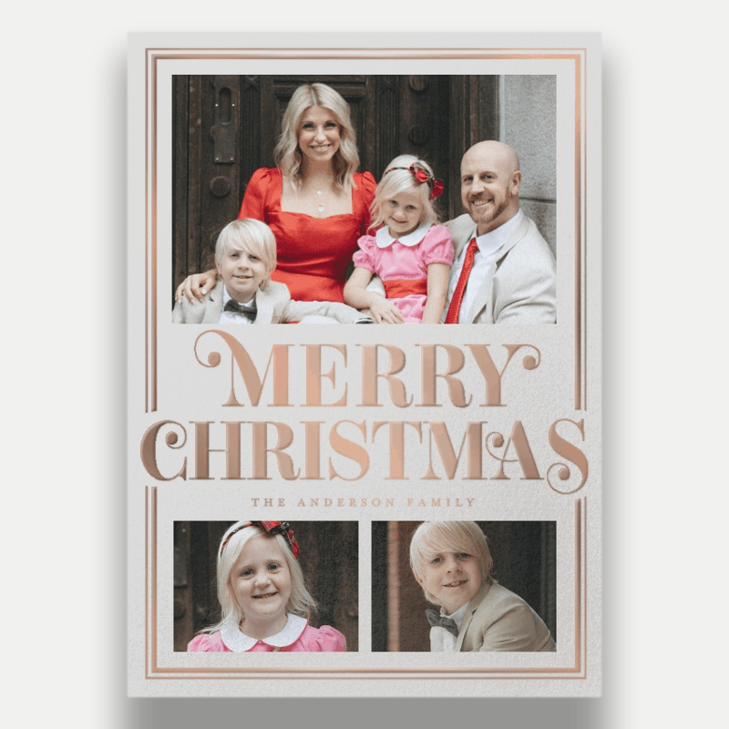 Curly Serif Border Holiday Card