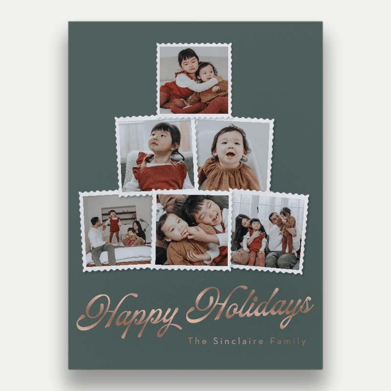 Photo Tree Stack Holiday Card
