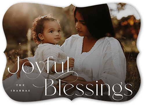 Simple Swoops 5x7 White  Holiday Card