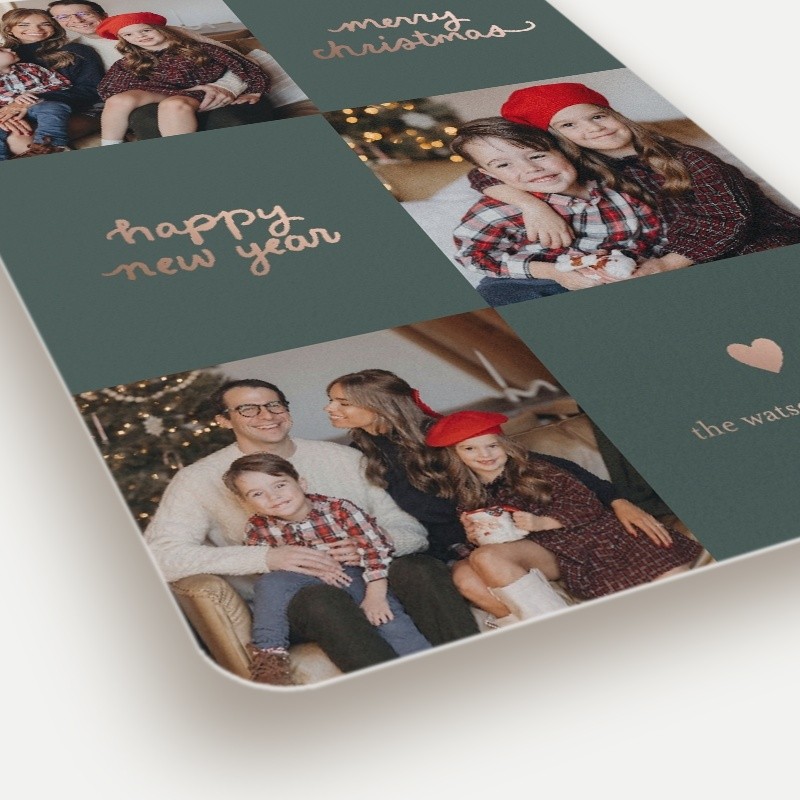 Checkered Collage Holiday Card