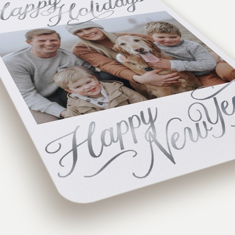Calligraphy Collage Holiday Card Calligraphy Collage 5x7 Red Holiday Card