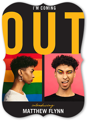 Coming Out 5x7 Gray  Pride Card