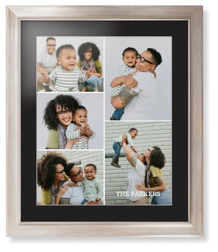 Framed Prints: Gallery of Five Portrait Metallic Modern Frame Black Top Mat White Bottom Mat 16x20 5+ Photos Shutterfly