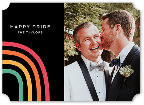 Rainbow Arch 5x7 Black  Pride Card