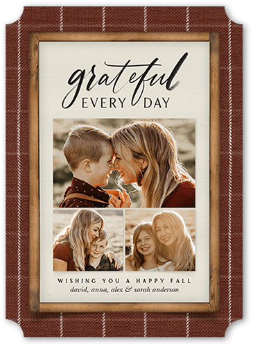 Grateful Everyday 5x7 Brown  Thanksgiving Card