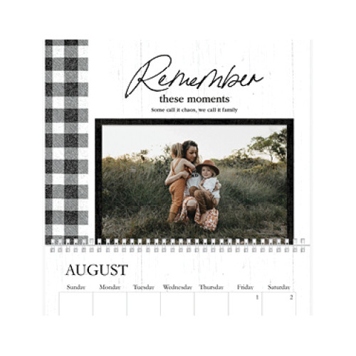 Black And White Rustic Calendar