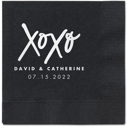 Black Foil Stamped Napkins