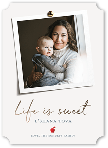 Sweet Snapshot 5x7 Gray  Rosh Hashanah Card