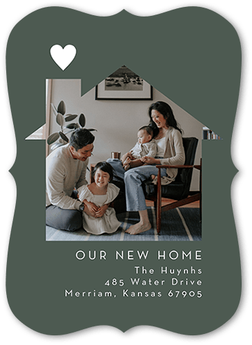 Homey Heart 5x7 Beige  Moving Announcement