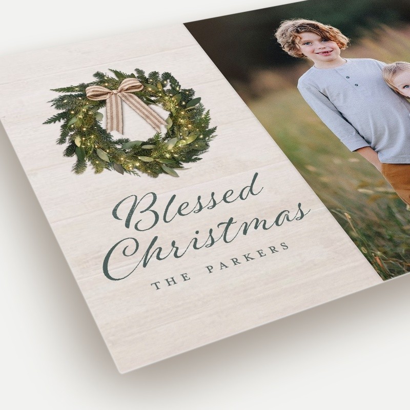Rustic Wreath Holiday Card
