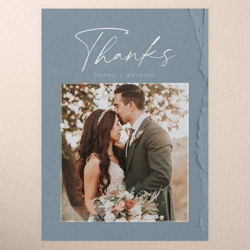 Elegant Blue Wedding Thank You Card