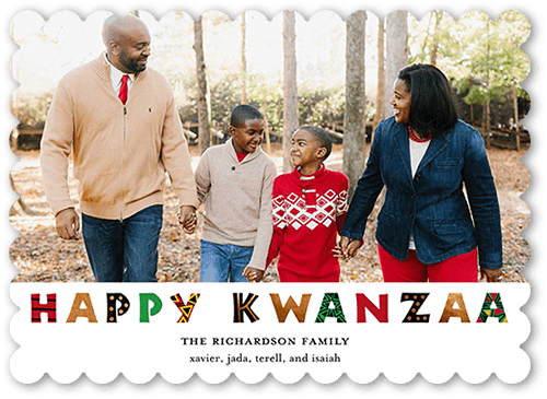 Colorful Commemoration 5x7 White  Kwanzaa Card