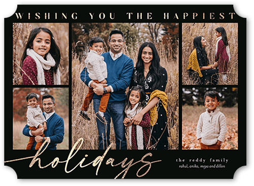 Many Messages 5x7 Black  Holiday Card