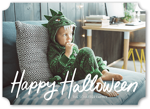 Happily Handwritten 5x7 White  Halloween Card