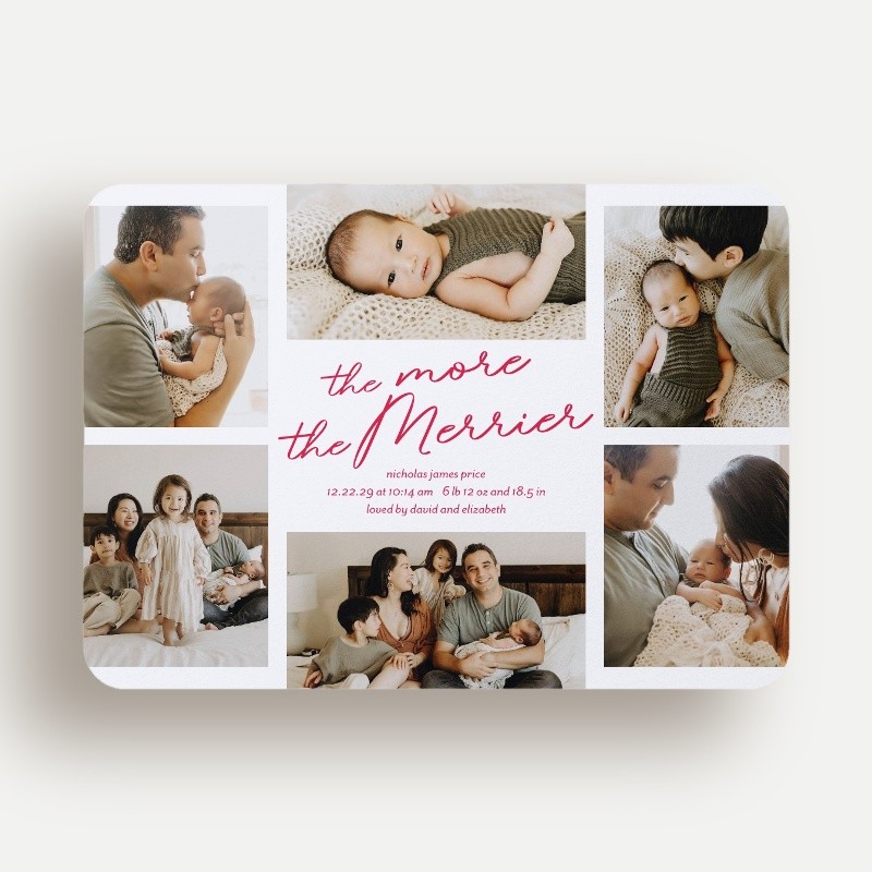 More Merrier Birth Announcement