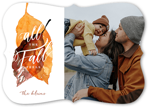 Fall Feels 5x7 White  Thanksgiving Card