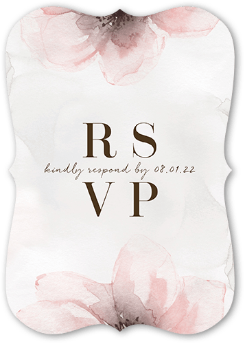 Wedding RSVP Cards: Gentle Petals 3.5x5 Flat Pink Pearl Shimmer Cardstock Bracket Shutterfly