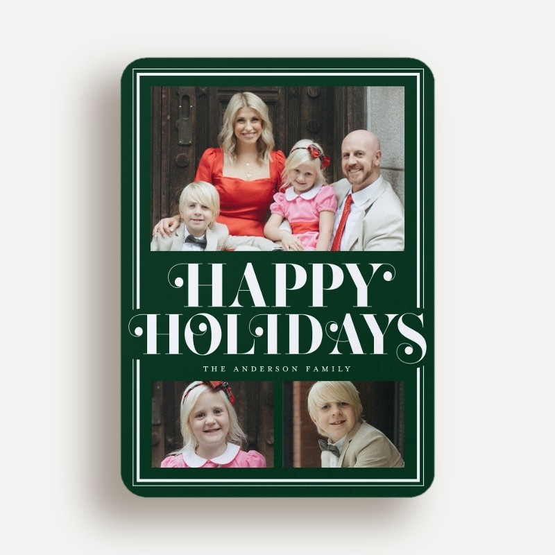 Curly Serif Border Holiday Card