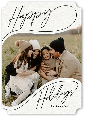 Blessings Script 5x7 Green  Holiday Card