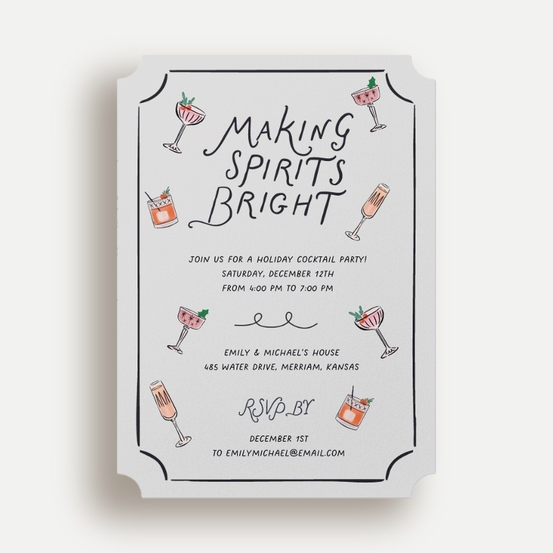Framed Drinks Holiday Invitation