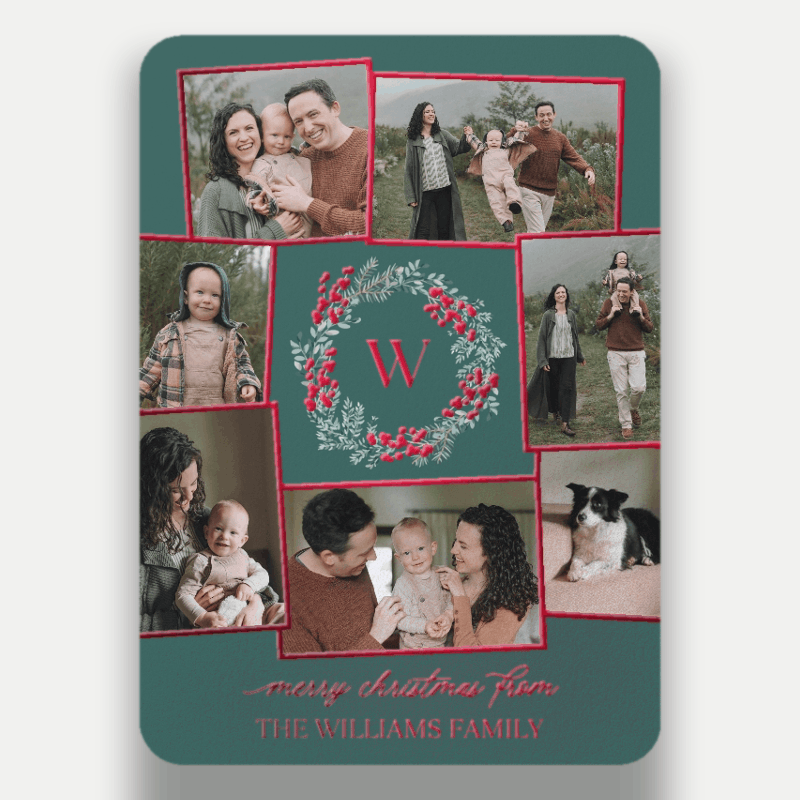Wreath Monogram Holiday Card