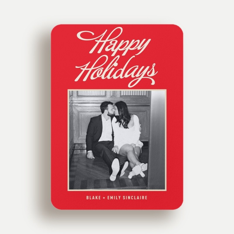 Retro Script Holiday Card