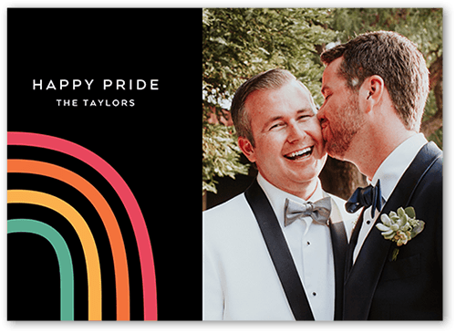 Rainbow Arch 5x7 Black  Pride Card