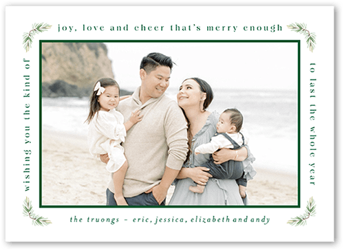 Polished Frame 5x7 White  Holiday Card