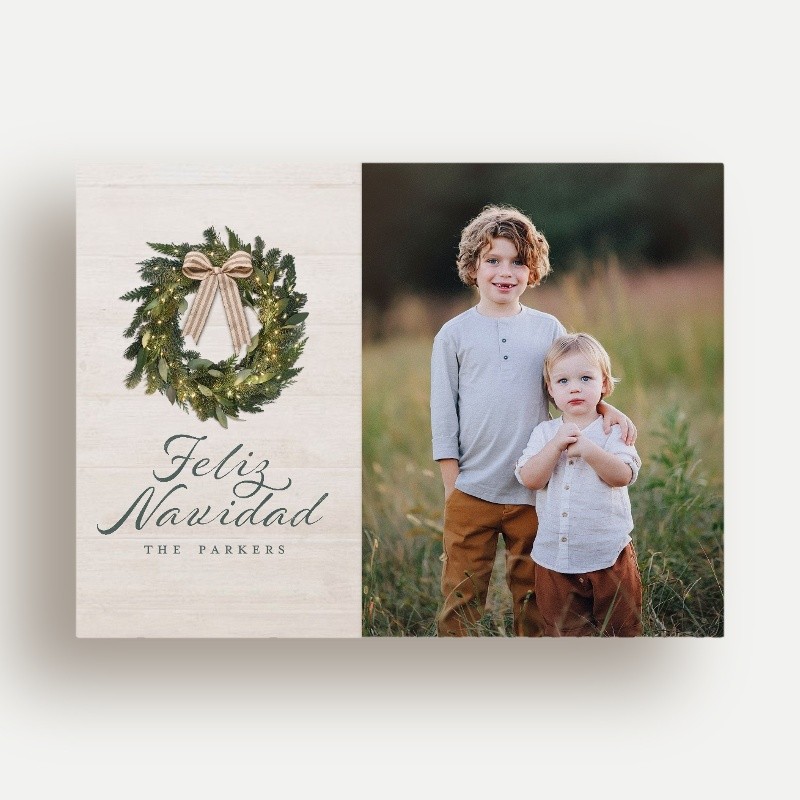 Rustic Wreath Holiday Card