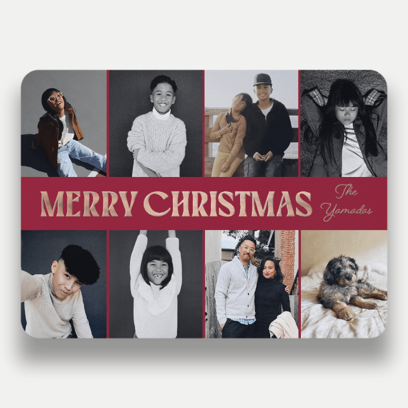 Bold Stack Holiday Card Bold Stack 6x8 Red Holiday Card
