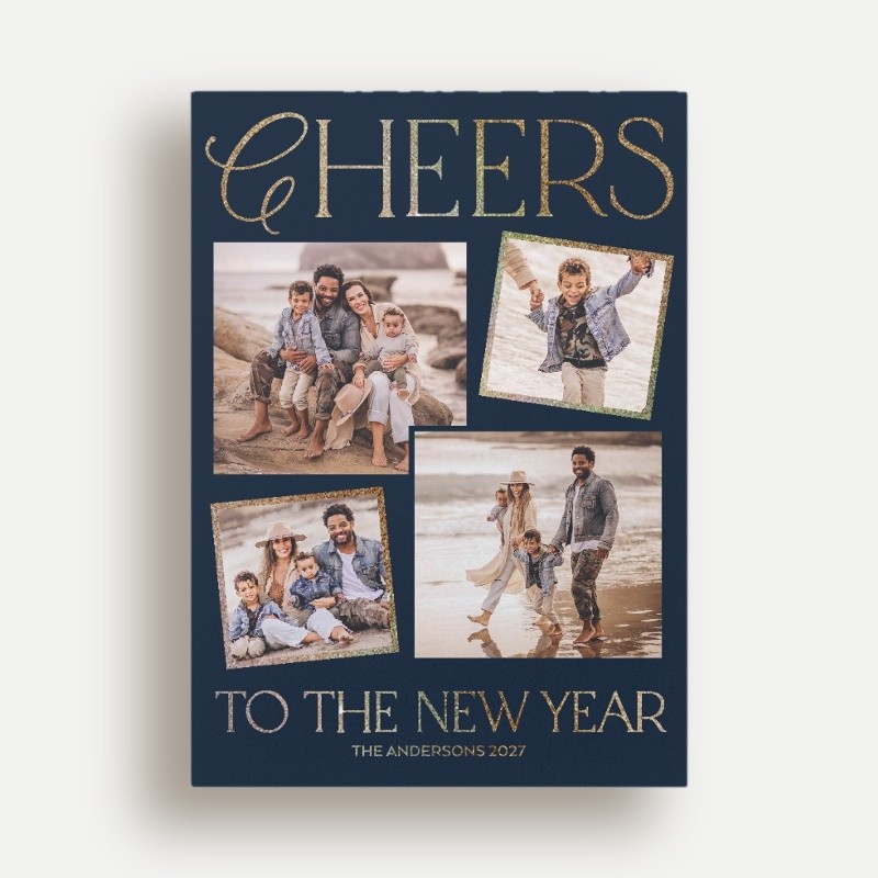 Elegant Cheers New Year's Card