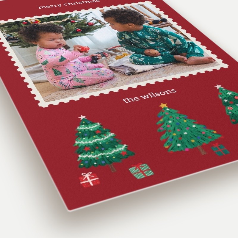 Little Sleepies Joyful Traditions Crimson Holiday Card