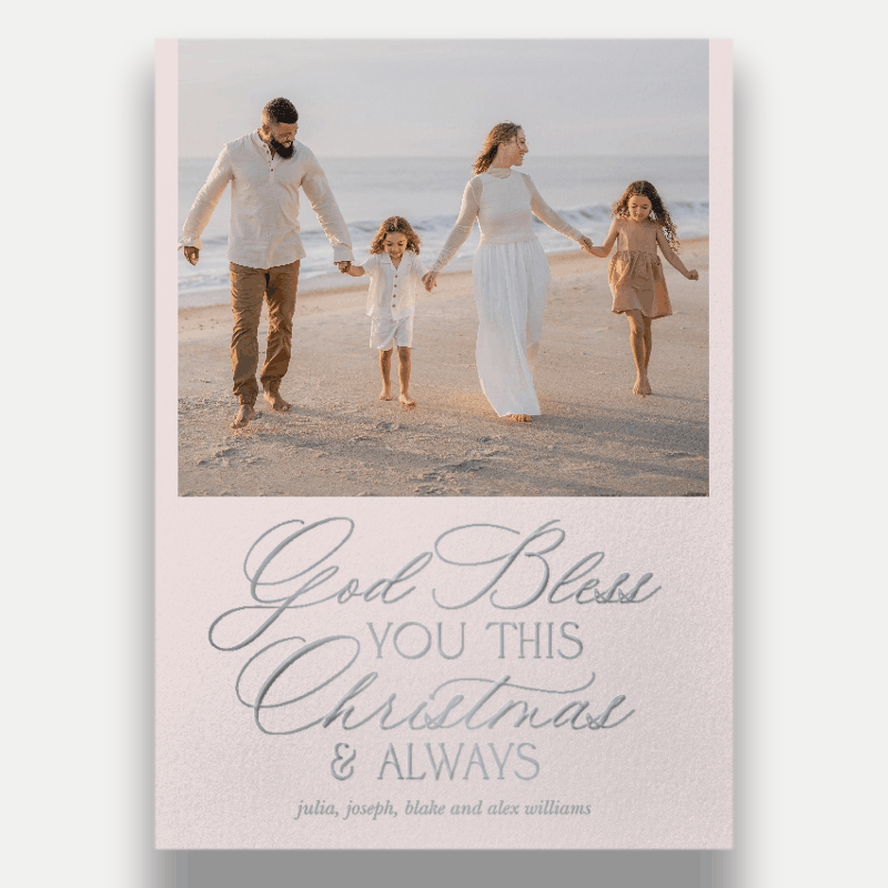Blessed Script Religious Christmas Card