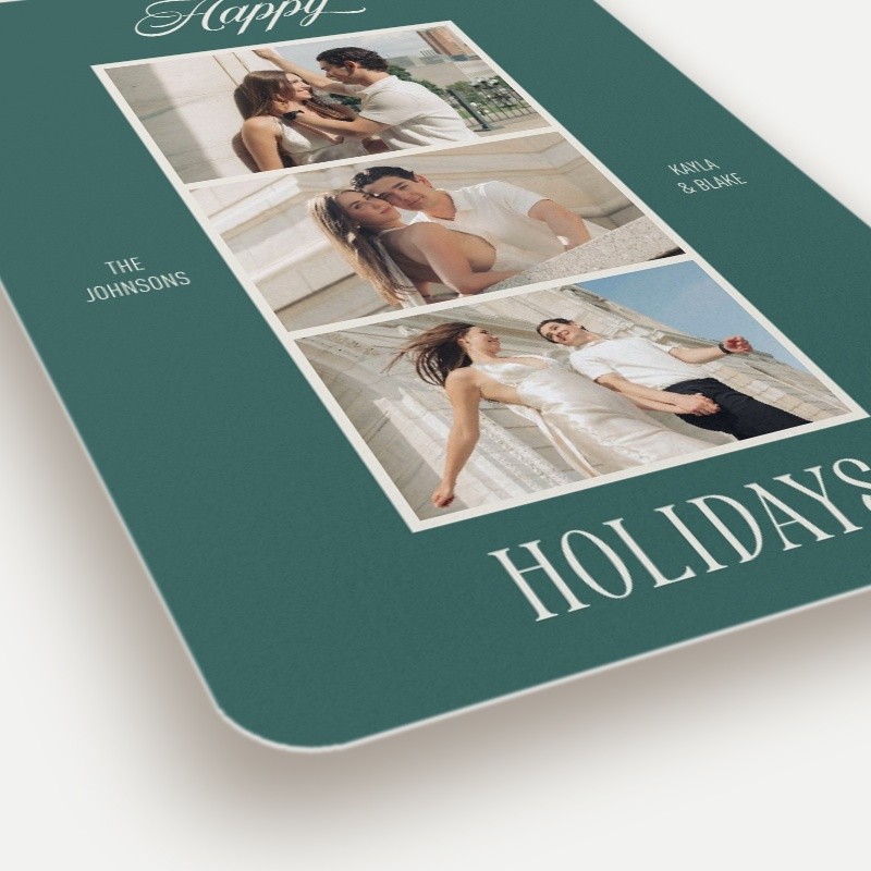 Photo Strip Trio Holiday Card
