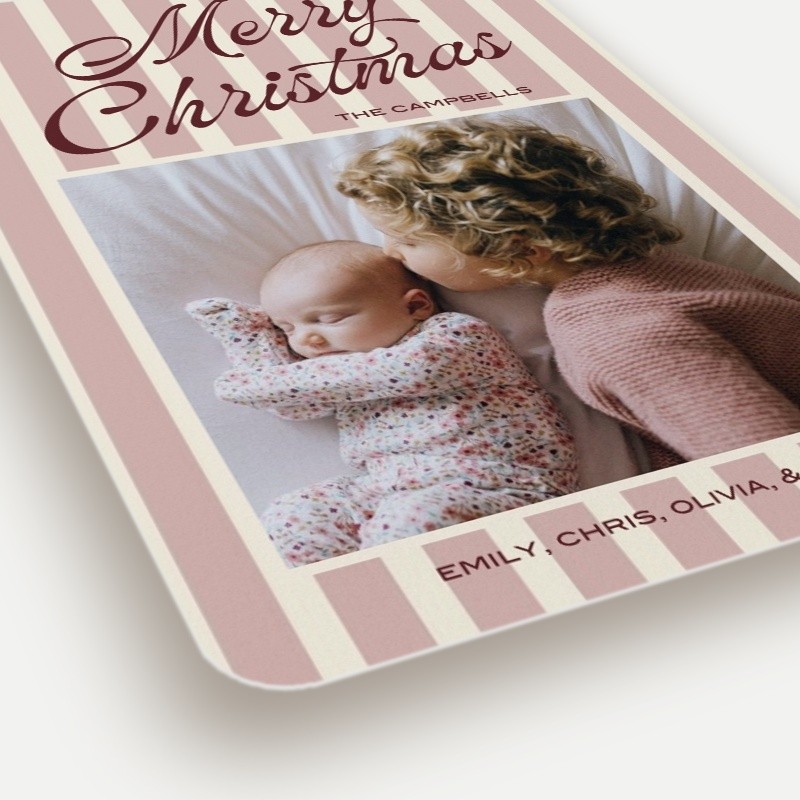 Retro Stripes Holiday Card