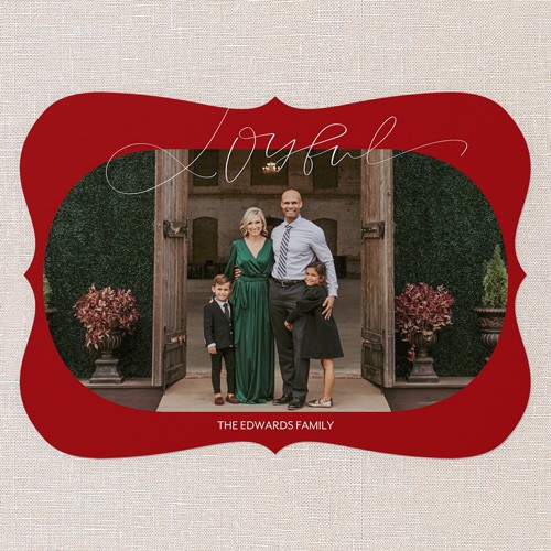 Rounded Cheer 5x7 Red  Holiday Card
