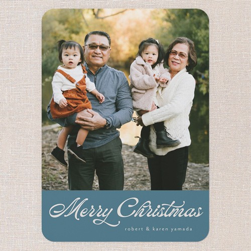 Blue Photo Christmas Card