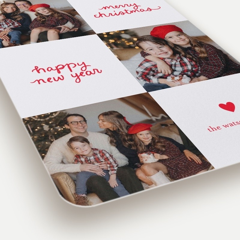 Checkered Collage Holiday Card