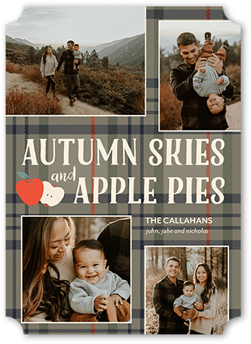 Autumn Skies 5x7 Blue  Thanksgiving Card