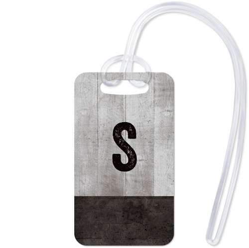Rustic Cool Initials 2x3 Gray  Luggage Tag