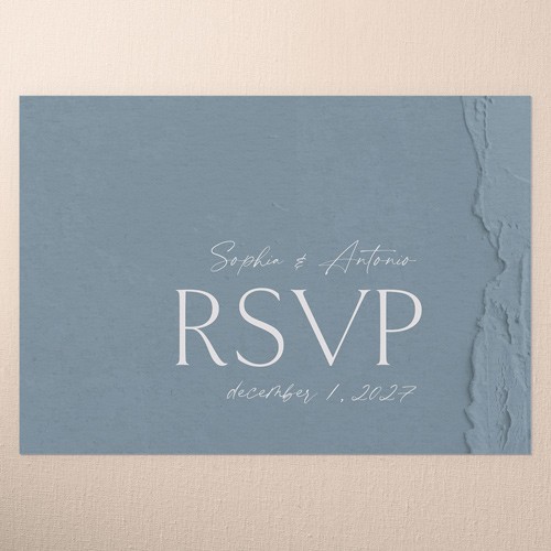 Elegant Blue Wedding RSVP Card