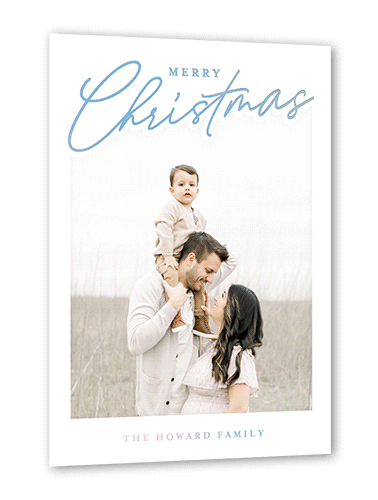 Shaped Script 5x7 White  Holiday Card