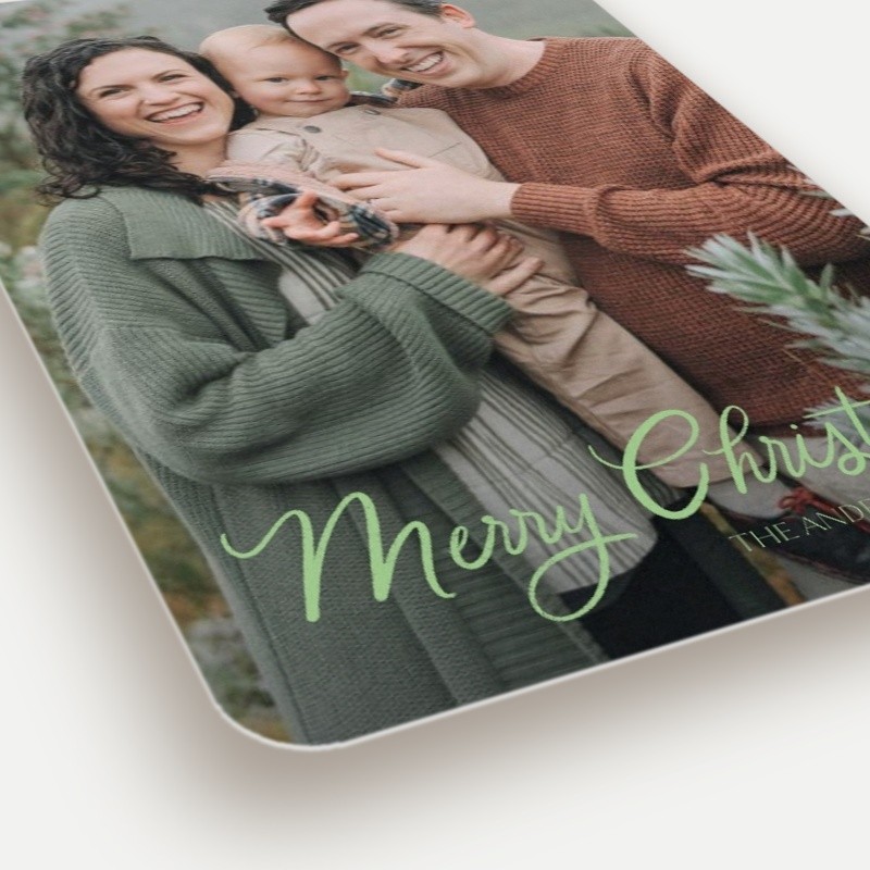 Script Overlay Holiday Card Script Overlay 5x7 Green Holiday Card