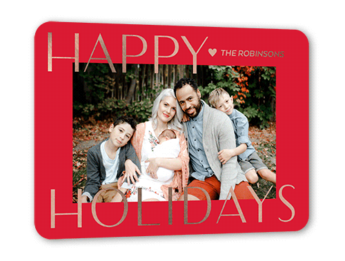 Cheerful Wholeness 5x7 Red  Holiday Card